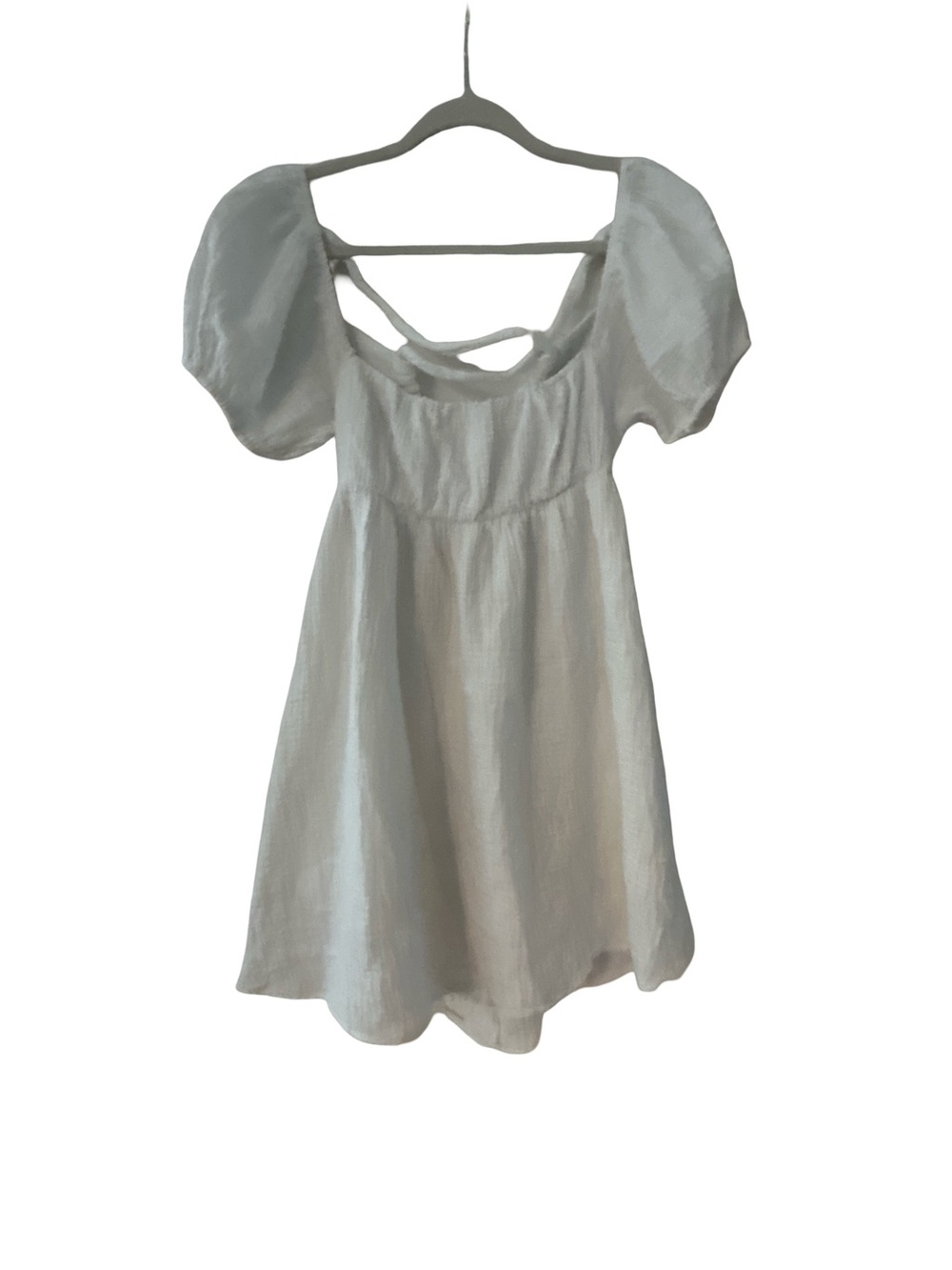 Princess Polly White Puff Sleeve Mini Dress US 4 Cottagecore Babydoll Cotton